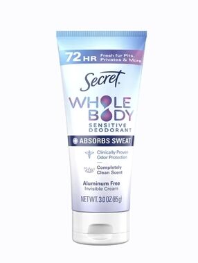 🍒 5/$20 new Secret Whole Body Sensitive Deodorant Aluminum Free Cream Deo